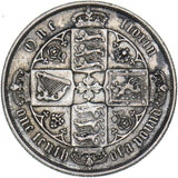 1885 Gothic Florin - Victoria British Silver Coin - Nice