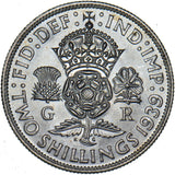 1939 Florin - George VI British Silver Coin - Superb