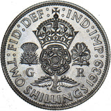 1939 Florin - George VI British Silver Coin - Superb