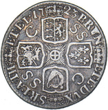 1723 SSC Shilling - George I British Silver Coin - Nice
