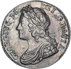 1735 Shilling - George II British Silver Coin - Very Nice