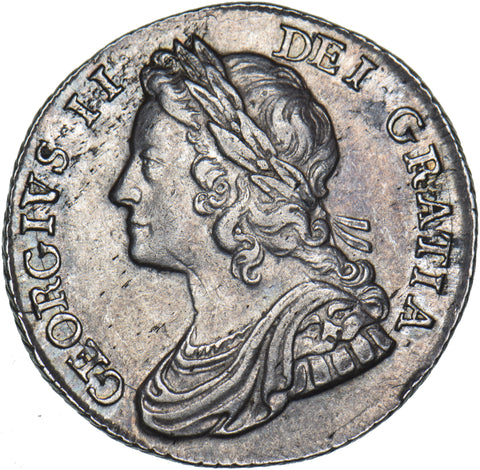 1735 Shilling - George II British Silver Coin - Very Nice