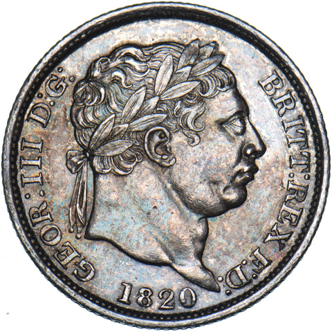 1820 Shilling - George III British Silver Coin - Very Nice