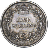 1869 Shilling - Victoria British Silver Coin - Very Nice