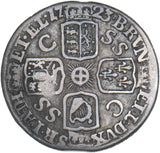 1723 SSC Sixpence - George I British Silver Coin