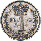 1832 Maundy Fourpence - William IV British Silver Coin - Nice