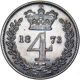1873 Maundy Fourpence - Victoria British Silver Coin