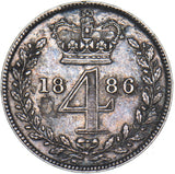1886 Maundy Fourpence - Victoria British Silver Coin - Nice