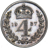 1937 Maundy Fourpence - George VI British Silver Coin - Very Nice