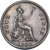 1838 Groat (Fourpence) - Victoria British Silver Coin - Superb
