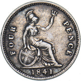 1841 Groat (Fourpence) - Victoria British Silver Coin