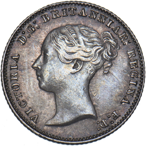 1854 Groat (Fourpence) - Victoria British Silver Coin - Very Nice