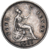 1888 Groat (Fourpence) - Victoria British Silver Coin - Nice
