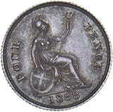 1888 Groat (Fourpence) - Victoria British Silver Coin - Very Nice