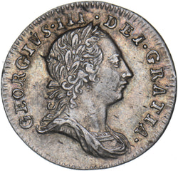 1762 Threepence - George III British Silver Coin - Very Nice