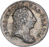 1762 Threepence - George III British Silver Coin - Very Nice