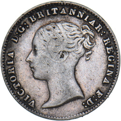 1845 Threepence - Victoria British Silver Coin - Nice