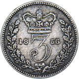 1856 Threepence - Victoria British Silver Coin