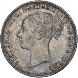 1887 Threepence (Young Head) - Victoria British Silver Coin - Very Nice