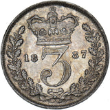 1887 Threepence (Young Head) - Victoria British Silver Coin - Very Nice