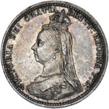 1887 Threepence - Victoria British Silver Coin - Superb