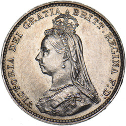1887 Threepence - Victoria British Silver Coin - Very Nice