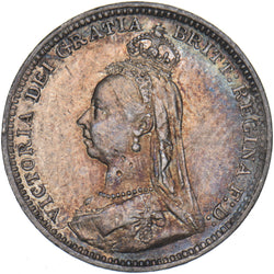 1889 Threepence - Victoria British Silver Coin - Nice