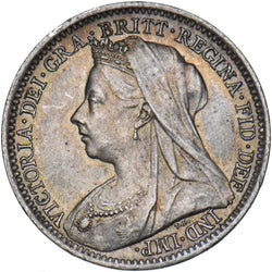 1901 Threepence - Victoria British Silver Coin - Very Nice