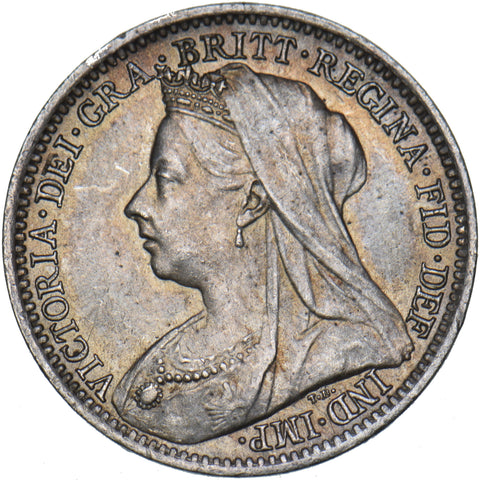 1901 Threepence - Victoria British Silver Coin - Very Nice