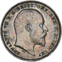 1902 Threepence - Edward VII British Silver Coin - Very Nice