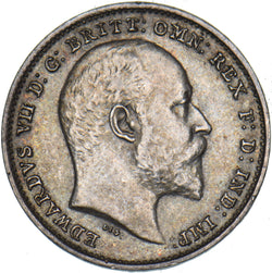 1902 Threepence - Edward VII British Silver Coin - Very Nice