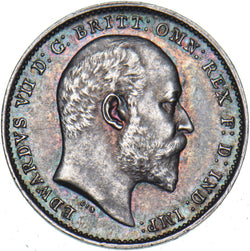 1909 Threepence - Edward VII British Silver Coin - Superb