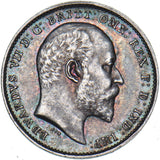 1909 Threepence - Edward VII British Silver Coin - Superb