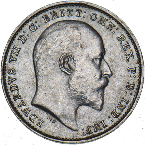 1909 Threepence - Edward VII British Silver Coin - Superb