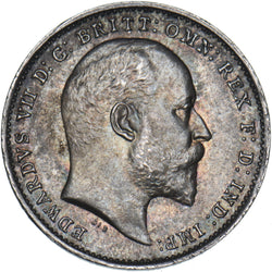 1910 Threepence - Edward VII British Silver Coin - Superb