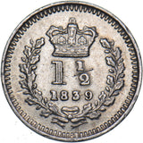1839 Threehalfpence - Victoria British Silver Coin - Nice