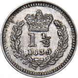 1839 Threehalfpence - Victoria British Silver Coin - Superb
