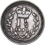 1839 Threehalfpence - Victoria British Silver Coin