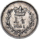 1841 Threehalfpence - Victoria British Silver Coin - Very Nice
