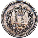 1860 Threehalfpence - Victoria British Silver Coin - Nice