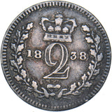1838 Maundy Twopence - Victoria British Silver Coin