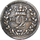 1838 Maundy Twopence - Victoria British Silver Coin