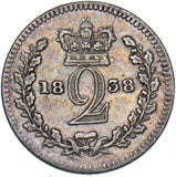 1838 Maundy Twopence - Victoria British Silver Coin - Nice