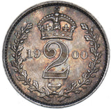 1900 Maundy Twopence - Victoria British Silver Coin - Very Nice