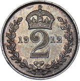 1912 Maundy Twopence - George V British Silver Coin - Superb