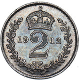 1912 Maundy Twopence - George V British Silver Coin - Superb