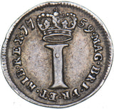 1759 Maundy Penny - George II British Silver Coin - Nice