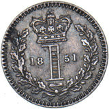 1851 Maundy Penny - Victoria British Silver Coin - Very Nice