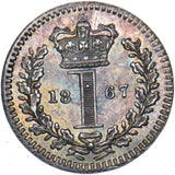 1867 Maundy Penny - Victoria British Silver Coin - Superb