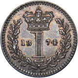 1874 Maundy Penny - Victoria British Silver Coin - Superb